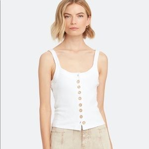 Free People Bridgette Rib Tank, white, large
